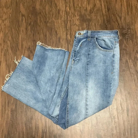 Sky and sparrow raw hem cropped jeans - Picture 3 of 12